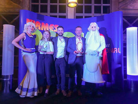 Simworx posing with Kirmes Awards IAAPA Expo Europe 2019